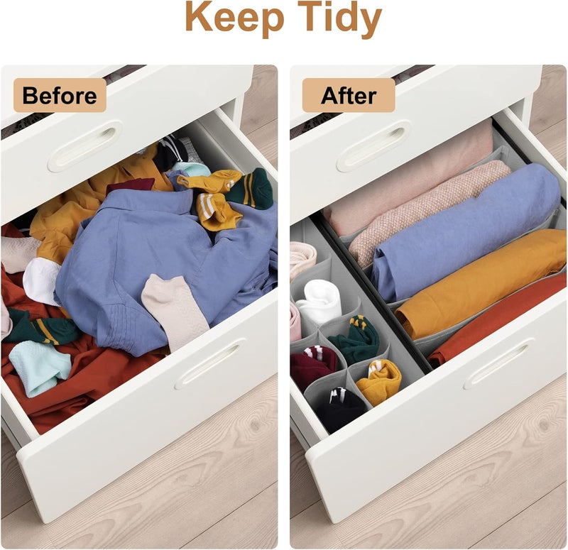 StorMiracle Organizer Divider, Foldable Closet Storage Organizer Basket, and Fabric Organization Bins for Clothes 6 Pack - Image 5